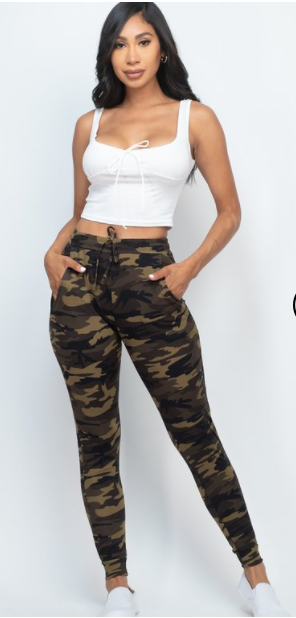 Women Camo Drawstring waist joggers